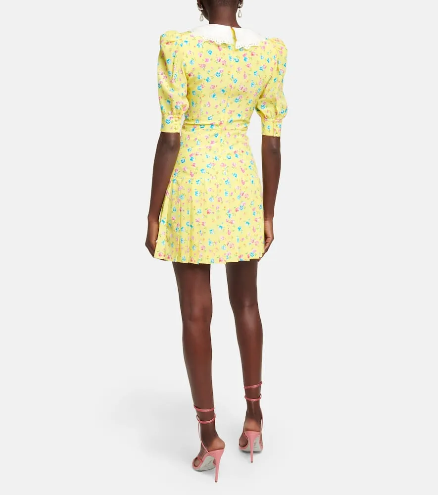 Alessandra Rich Floral silk minidress