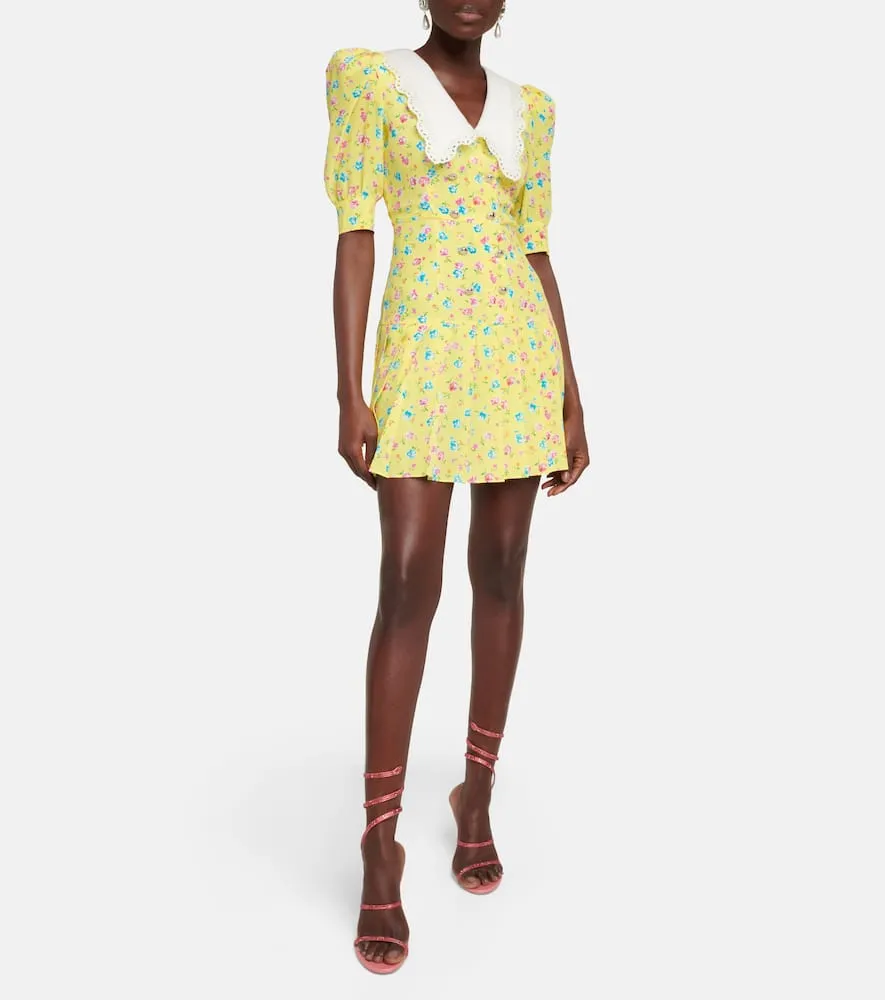 Alessandra Rich Floral silk minidress