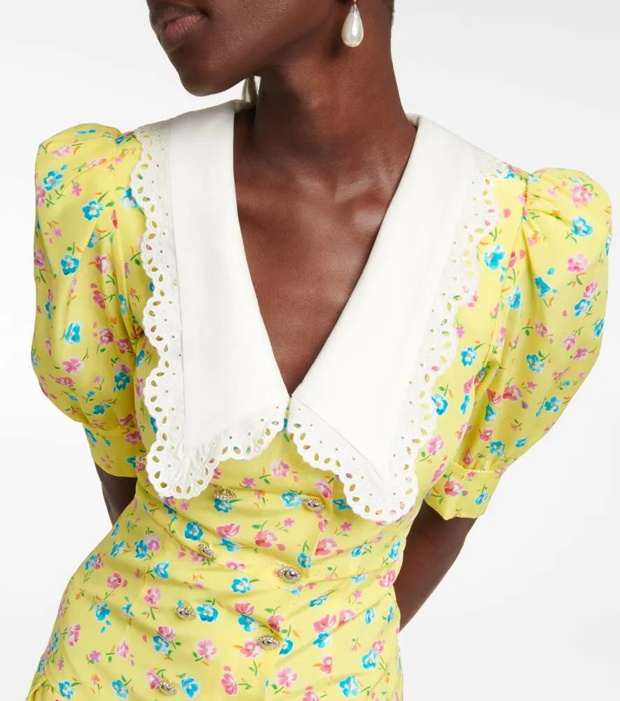 Alessandra Rich Floral silk minidress