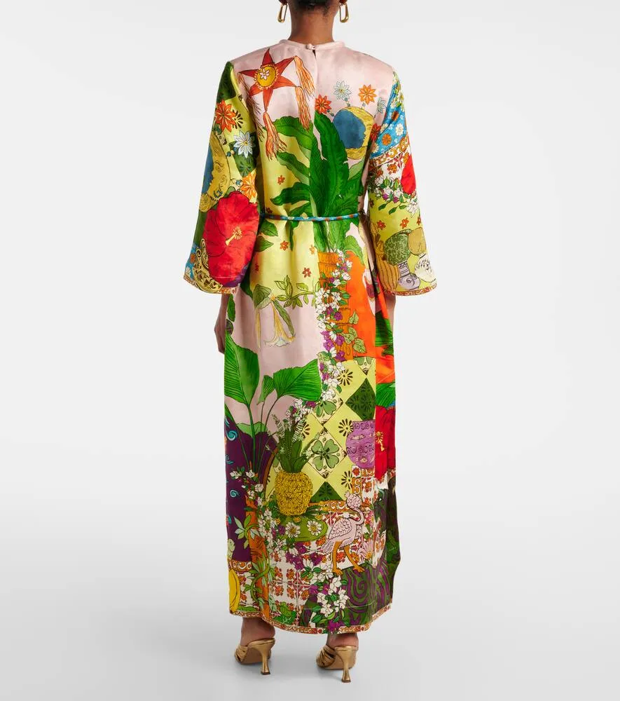 Al√É¬©mais Tiger silk-blend midi dress