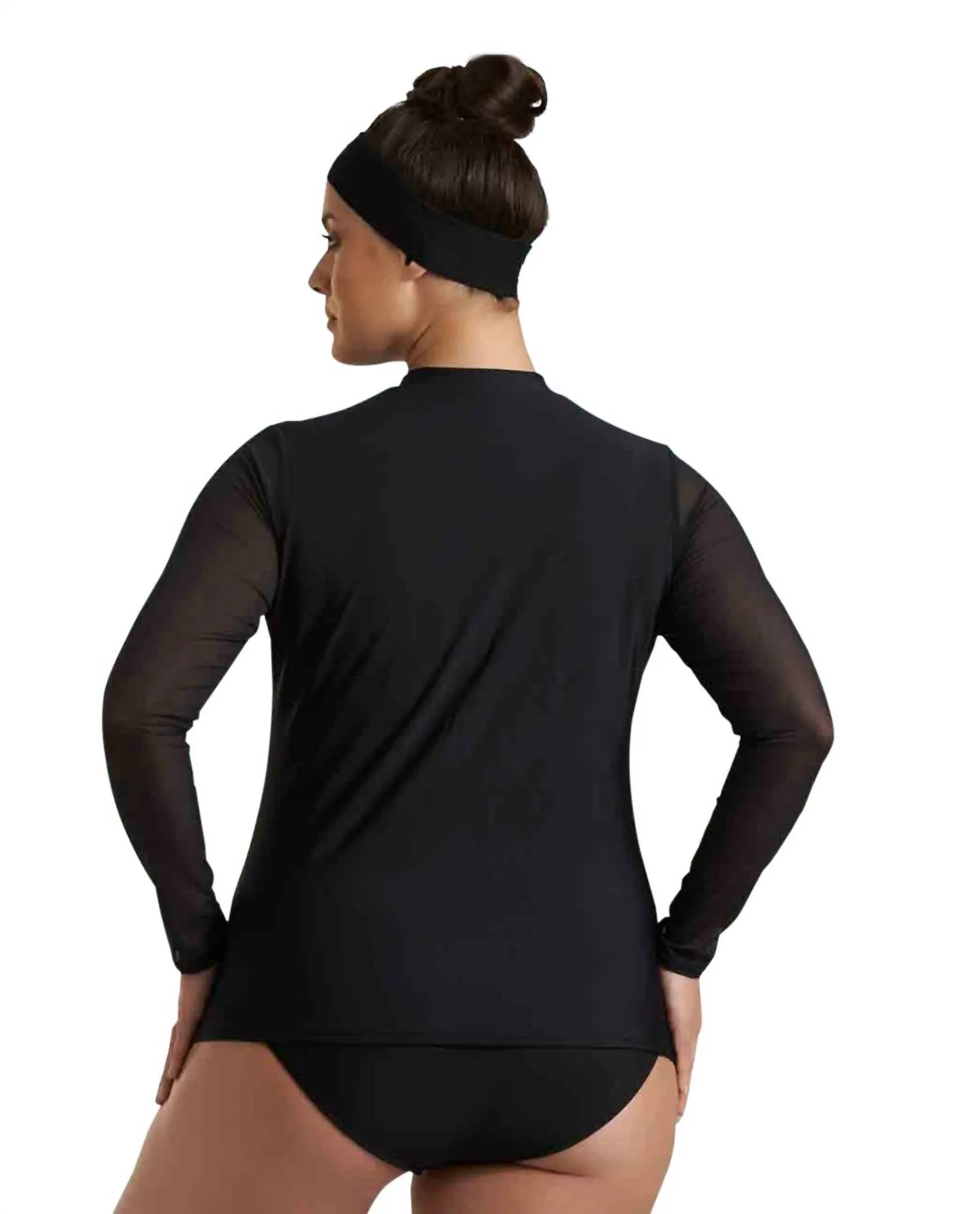 Always For Me - Plus Size Harper Mesh Sleeve Rash Guard