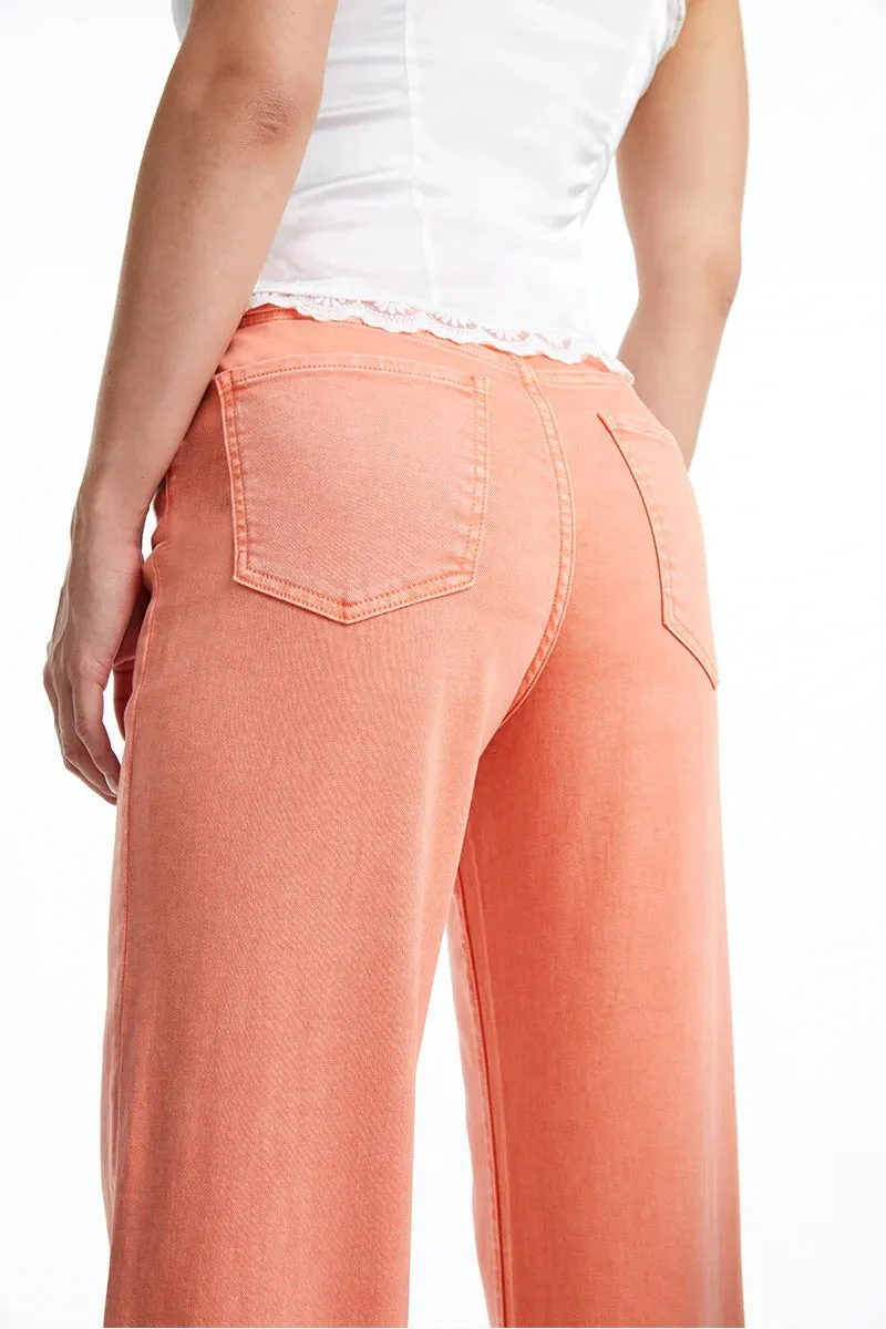 Bayeas High-Rise Coral Wide Leg Jeans