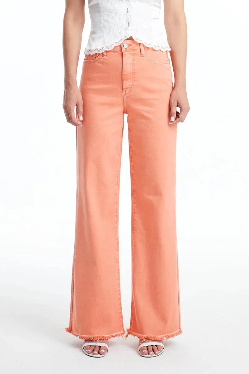 Bayeas High-Rise Coral Wide Leg Jeans