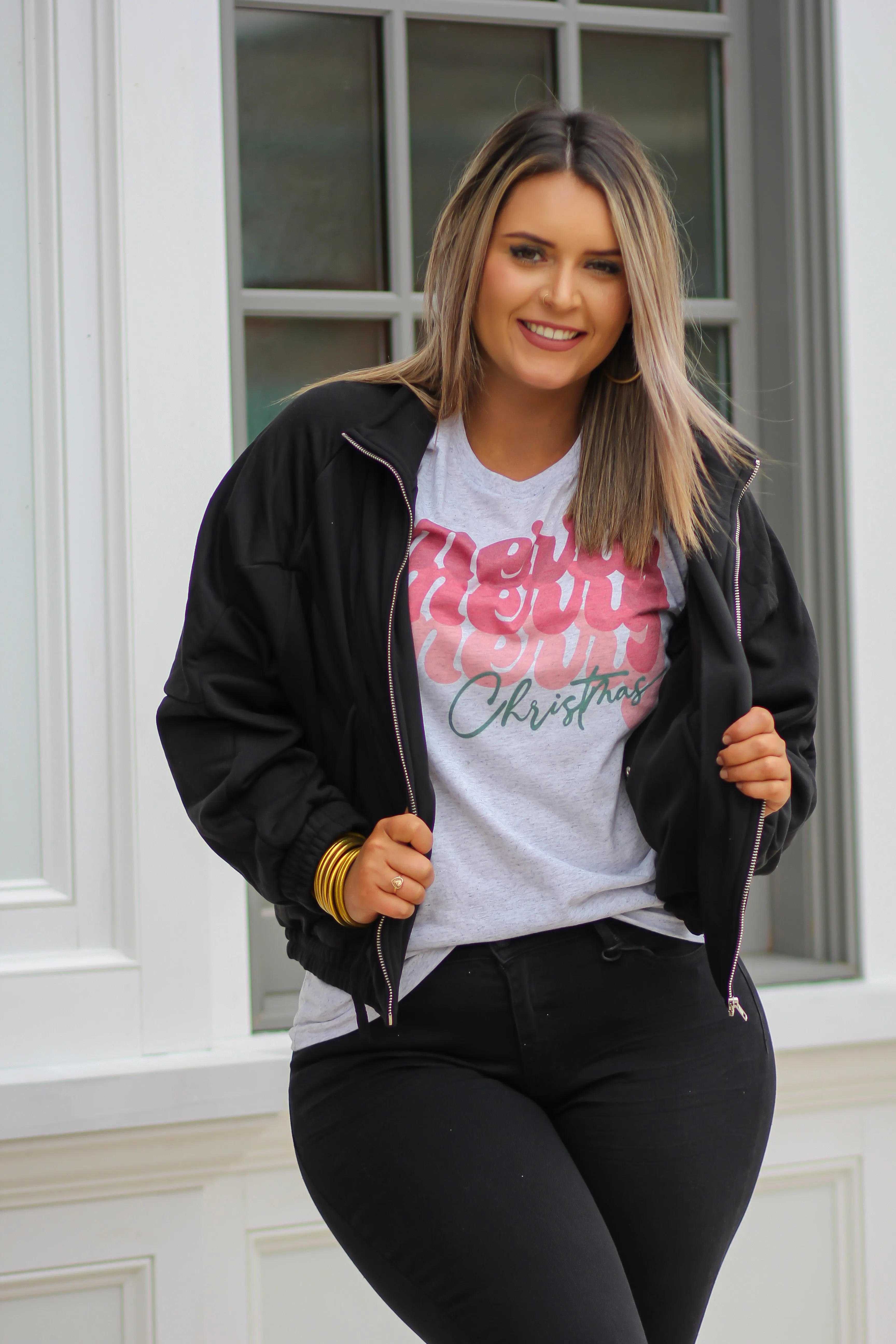 Black Casual Zip Up Jacket