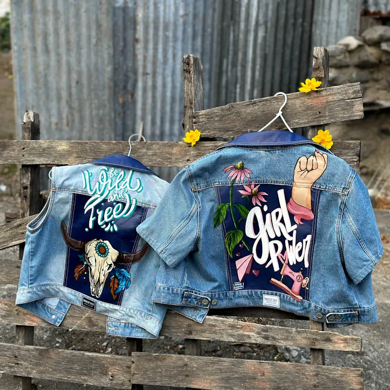 Customize it - Your Unique Handpainted Denim Jacket  -  Made to Order