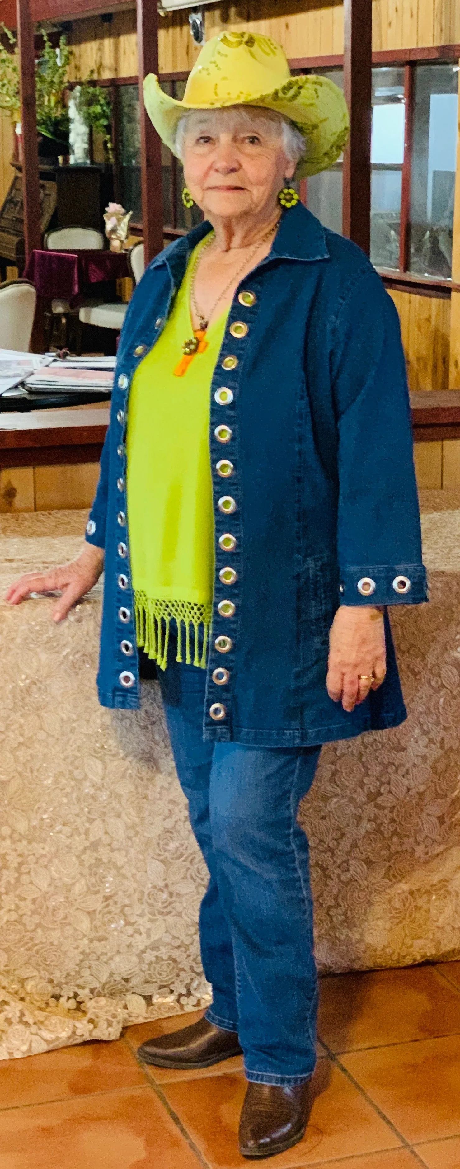 Denim Jacket w/ Silver Grommets