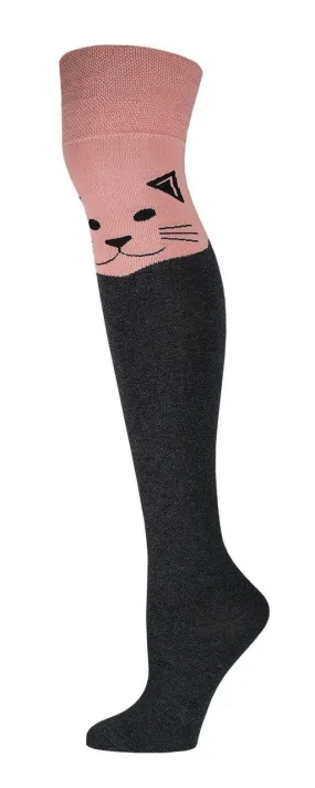 Dusty Rose Cat Over The Knee Socks (Women's)