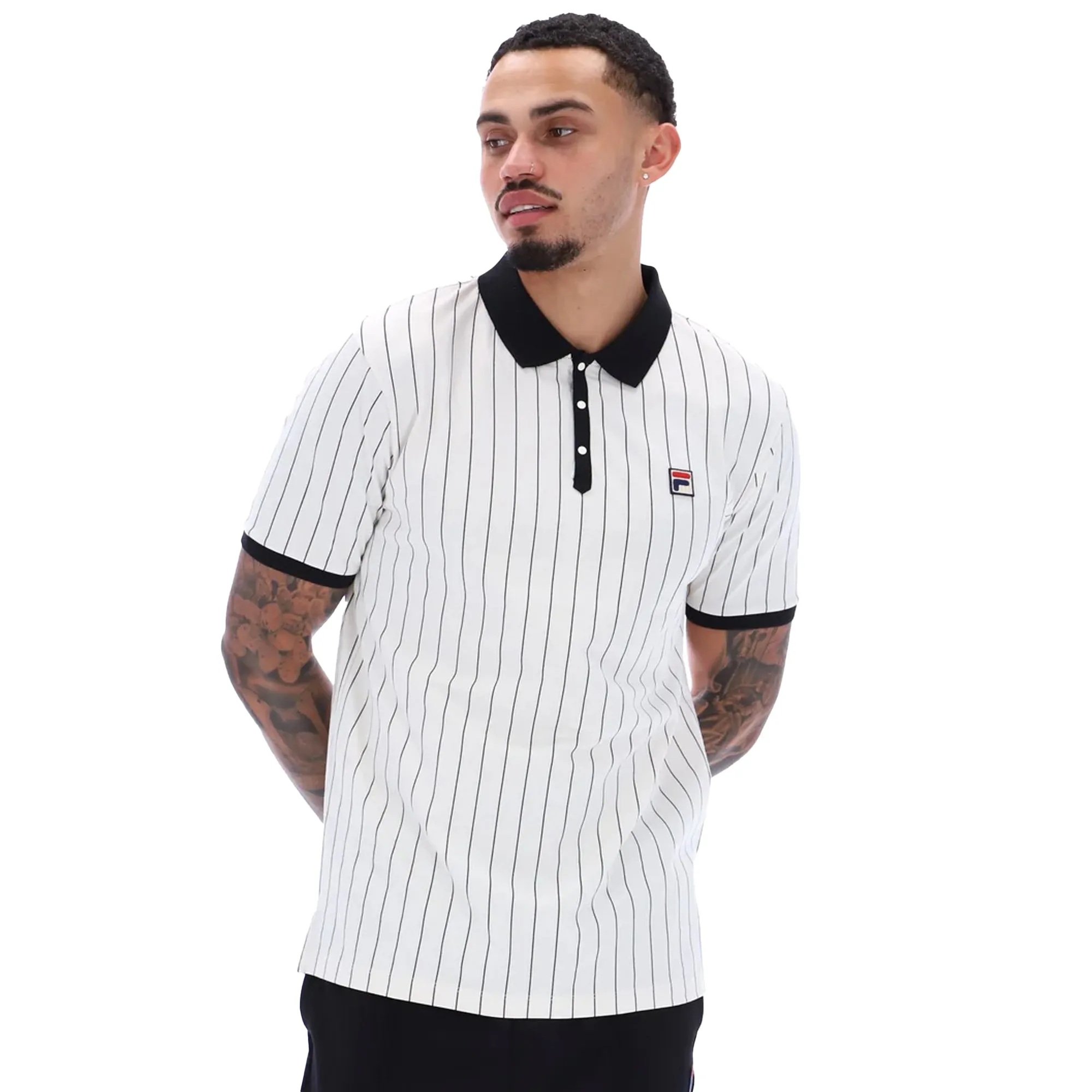 Fila BB1 Classic Striped Polo Shirt Gardenia/Black