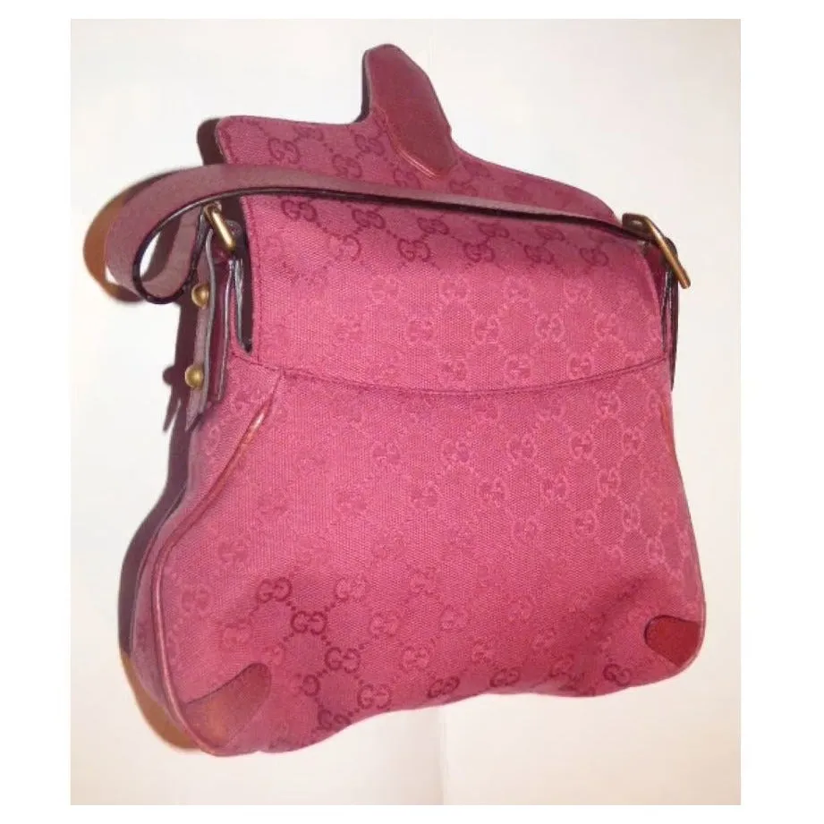 Gucci pink Guccissima leather Horse-bit chain saddle bag
