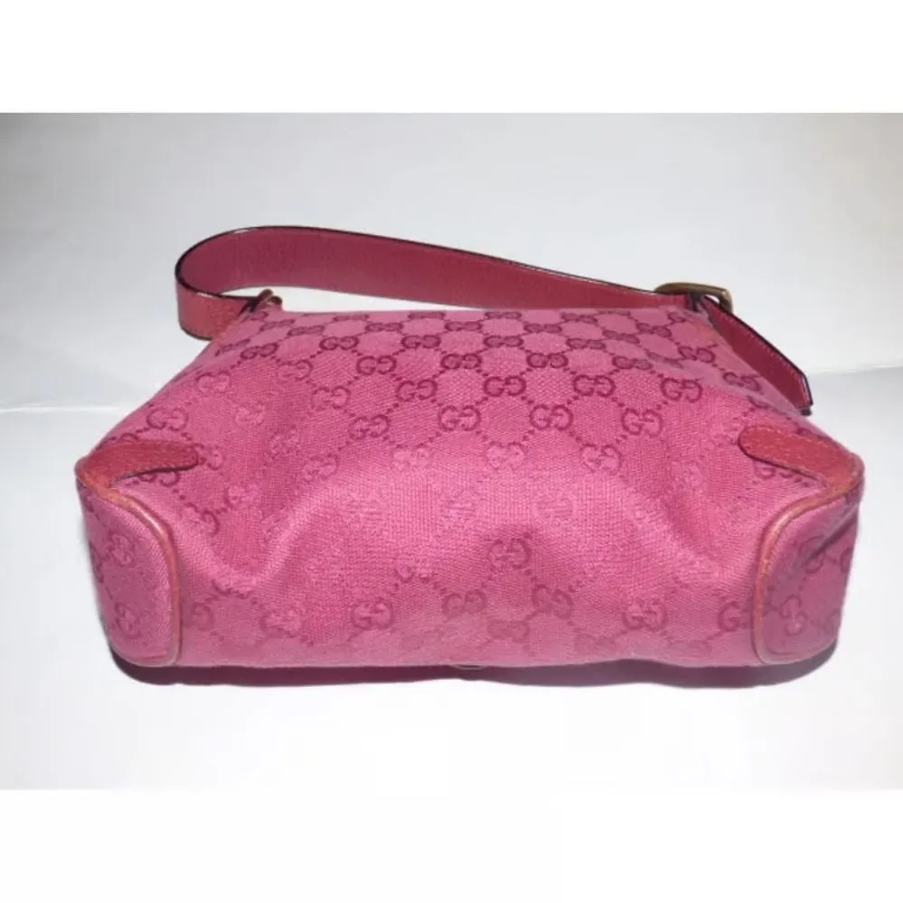 Gucci pink Guccissima leather Horse-bit chain saddle bag