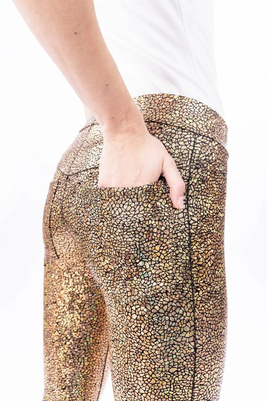 Jeans Back Leggings, Gold