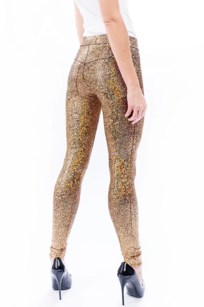 Jeans Back Leggings, Gold
