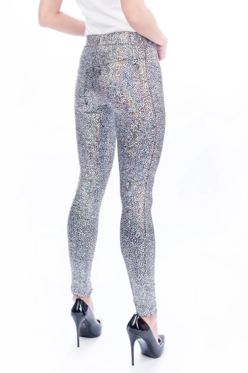 Jeans Back Leggings, Silver