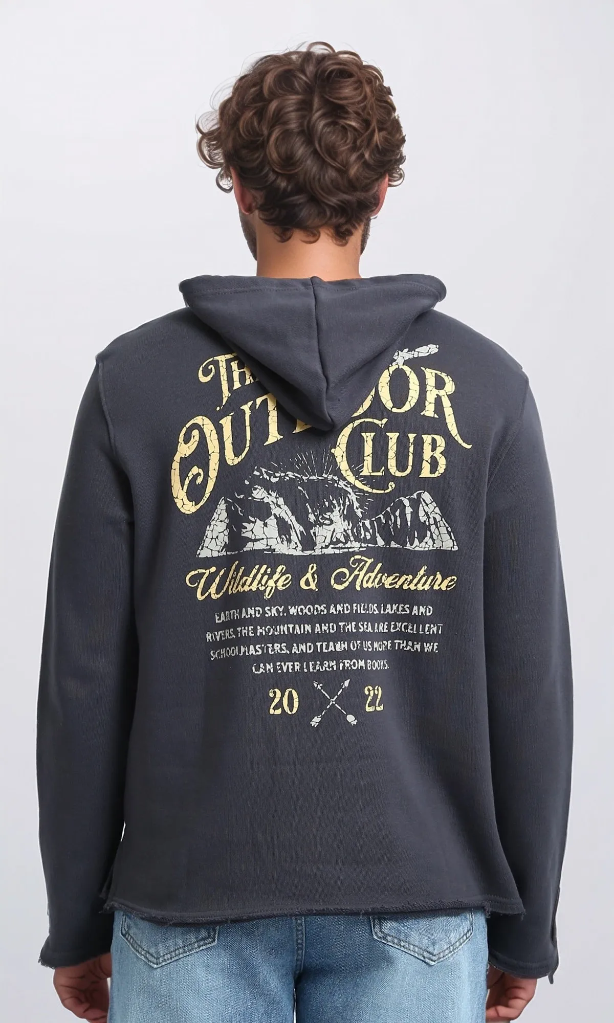 O202188 - Slip On Hoodie with Kangaroo Pocket - Dark Grey