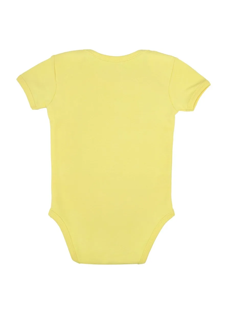 Organic Cotton Bodysuit, Lemon Yellow, Short Sleeves (0-24 months)