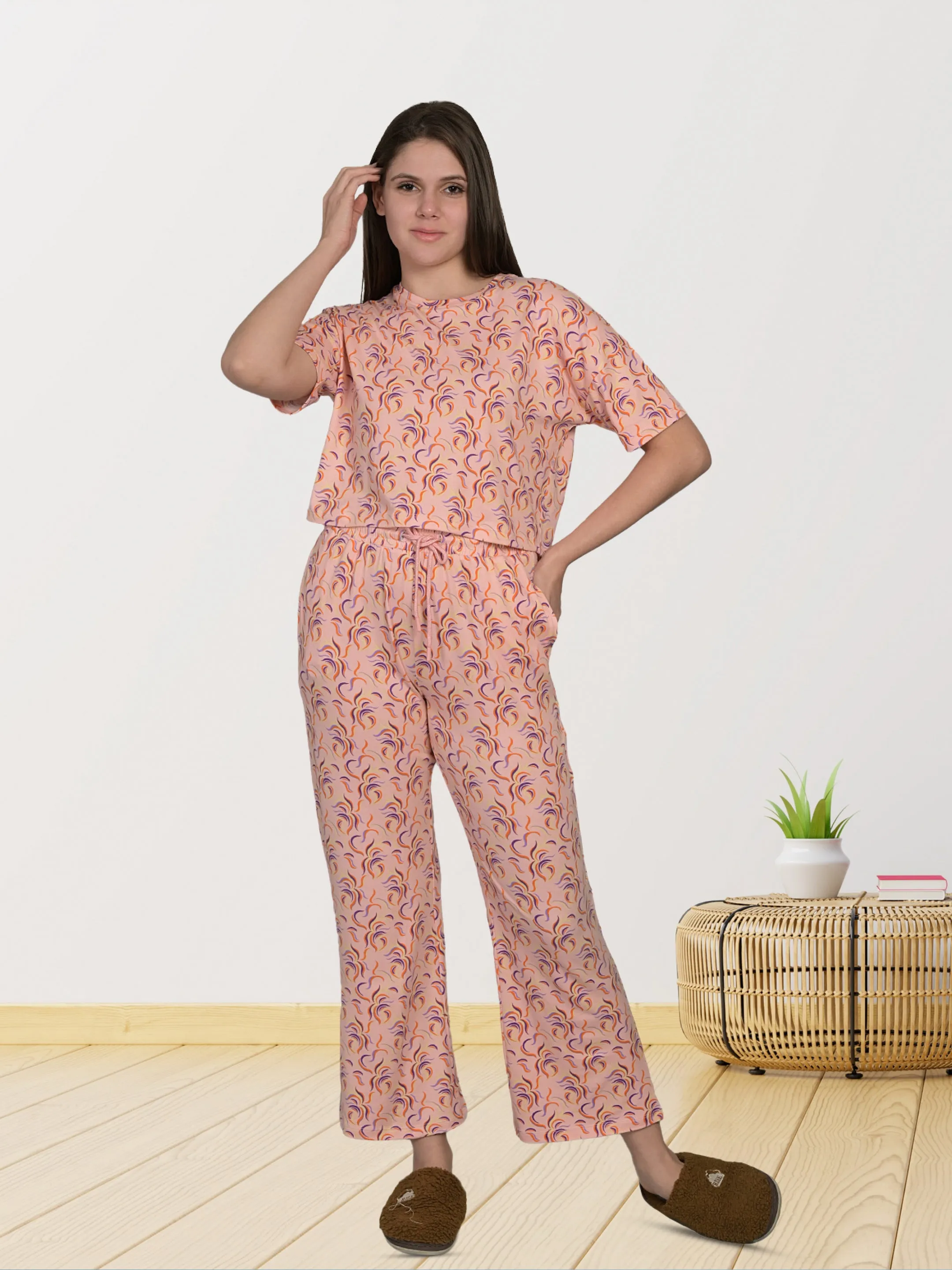 Peach ZY Top & Palazzo Set
