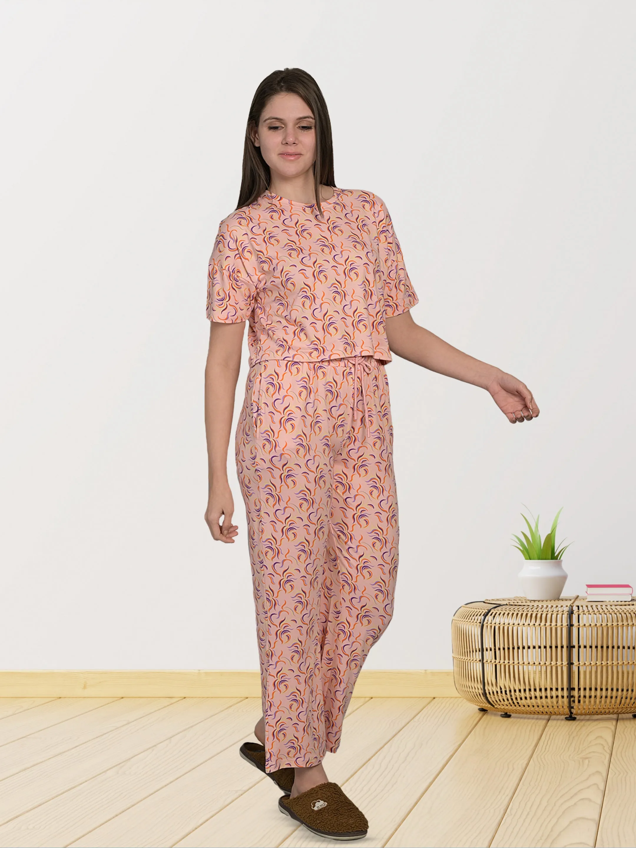 Peach ZY Top & Palazzo Set
