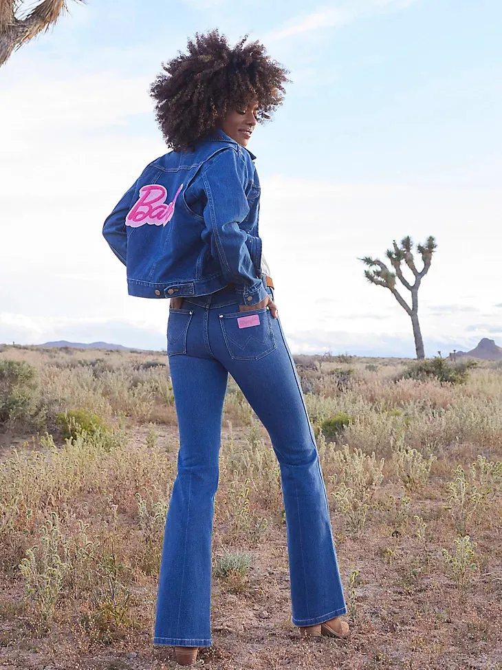 WRANGLER WOMENS X BARBIE™ WESTWARD HIGH RISE BOOTCUT JEAN IN WRANGLER BLUE